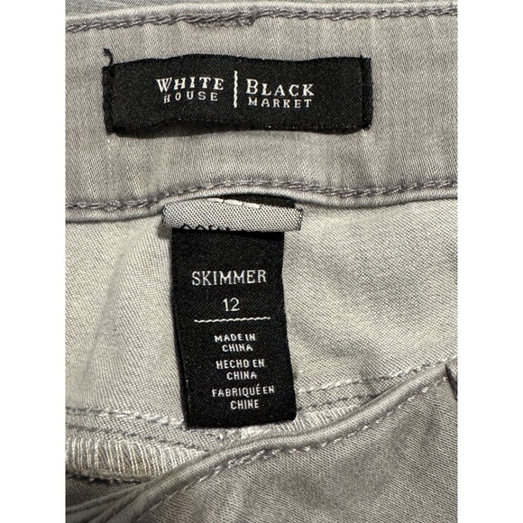 White House Black Market Skimmer Jeans Gray Women's 12 Zip Ankle - Picture 3 of 9